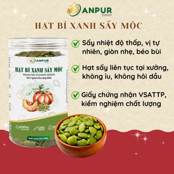 HẠT BÍ XANH SẤY MỘC