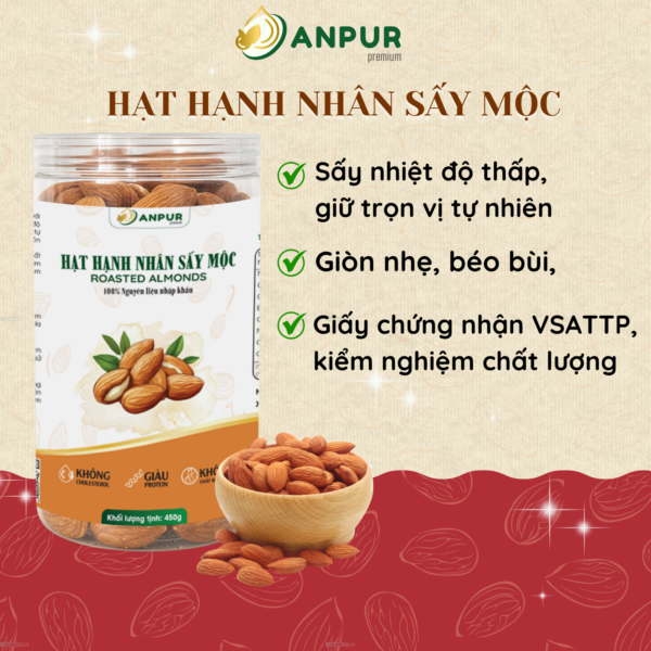 HẠT HẠNH NHÂN ÚC SẤY MỘC